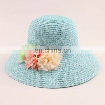 Sunscreen Basin Cap Sunshade Straw Hat Flower Pure Colour Beach Hat