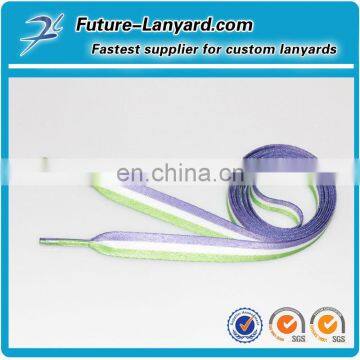 Colorful flat polyester shoelaces