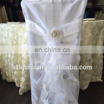 Best Sale Fancy Ruffles White Wholesale Chair Covers