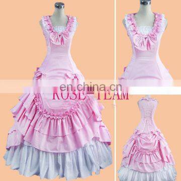 Rose Team-Free Shipping Custom Made Southern Belle Pink Dress Civil War Ball Gown Sexy Carnival Halloween Costume