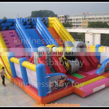 Inflatable slide, inflatable car race theme slide for outdoor