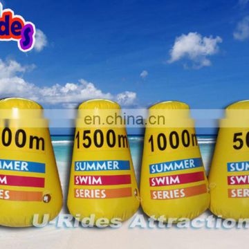 Yellow color inflatable buoys with logo printing