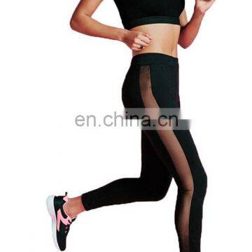 Women Sports Gym Yoga Black Mesh Side Leggings Fitness Athletic Pants