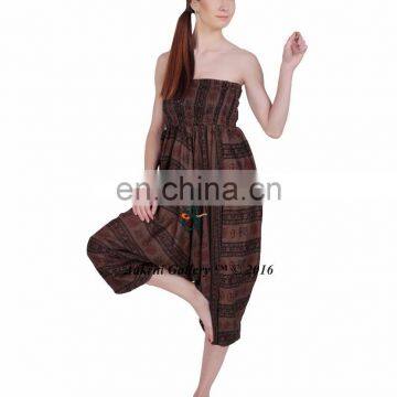 Jumpsuit Hippie Boho Om Print Gypsy Aladdin Genie Yoga Pants Wide Leg Indian Hrem Pants