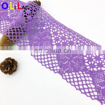 OLCT1314 13cm Fashjion Purple Swiss 100% Cotton Crochet Lace for Ladies Dress photo-2