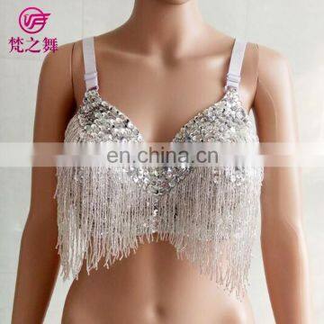 YD-031 Italy hot sale performance beaded tassel sexy belly dance bra