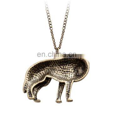 New Classic Jewelry Wolf Pendant Latest Design Simple Antique Gold Necklaces photo-2