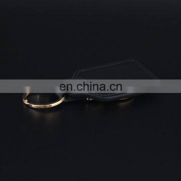 Custom Logo Gold Metal Keychain Black Leather Keychain photo-6