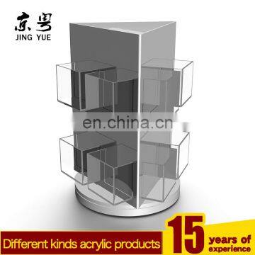 Clear pmma plexiglass rotating menu holder document holder acrylic rotating brochure display holder