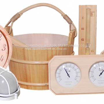 wooden bucket/spoon/timer/anti-explosion lamp for sauna room accessories