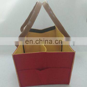 New Custom Felt Baby Diaper Caddy With Anti-dust Cover and PU Leather Handle Diaper Bags Nursery Organizer for Baby's Essentials photo-6