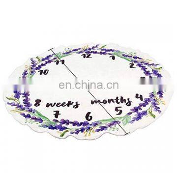 Flannel Round 0-1 Years Infant Baby Monthly Swaddle Milestone Blanket for Shower Gift Photography Backdrop photo-6