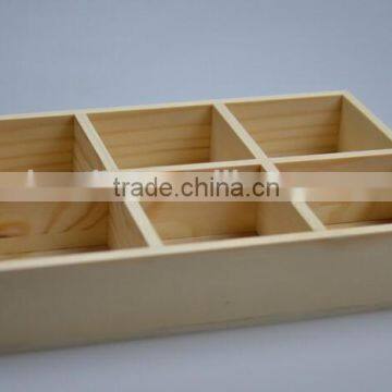 Custom logo unfinished wooden tea bag crate,compartment crate wood