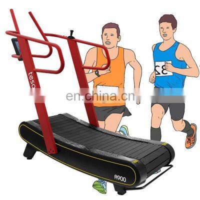 solid handrail manual treadmill running machine Running no power treadmill  Commercial curve treadmill self-generating