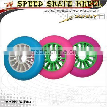 Plastic core inline pu wheel, PU tyre inline wheel, speed skate roller pu wheel