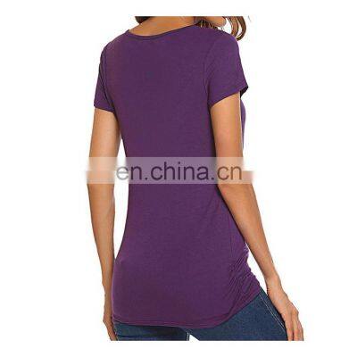 European And American Women's Fashion Popular Maternity Multi-Functional Breast Feeding Short Sleeve Shirt Women photo-4