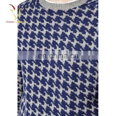 Mens Fashion Crewneck Merino Sweater Stripe Pullover photo-3