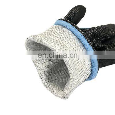 18G Superior Cut Level D Nitrile Coated Cut Resistant Gloves Metal Fabrication Safety Working Gloves Reinforced Anti-Cut Gloves