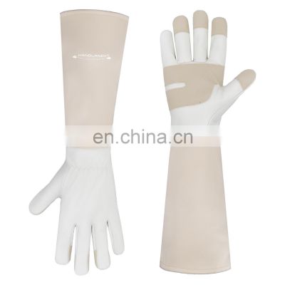 HANDLANDY rose garden gloves rose garden leather gloves bionic women relief grip gardening gloves