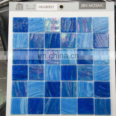 amber looking blue color hot-melting swimming pool mosaic splash back glass mosaics tiles bathroom mosaic tiles