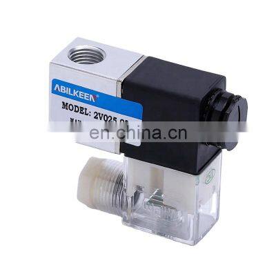 2V025-08 2V Series Air Compressor Single Coil AC220V DC12V 24V Aluminum Alloy Pneumatic Solenoid Valve