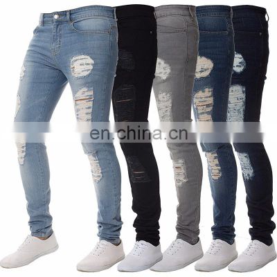 Low price men's jeans leggings ripped pants washed pants Malaysia beggar pants wholesale