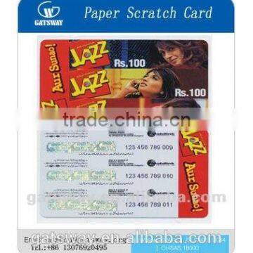 Cheap Custom Full Printing Cheap Paper Scratch Cards