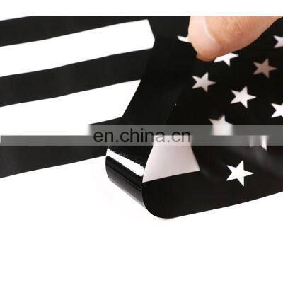 20-21 Land Rover Defender Rear Door Window American Flag Sticker 1 Piece Set Black Main and Co-pilot Side 110 90