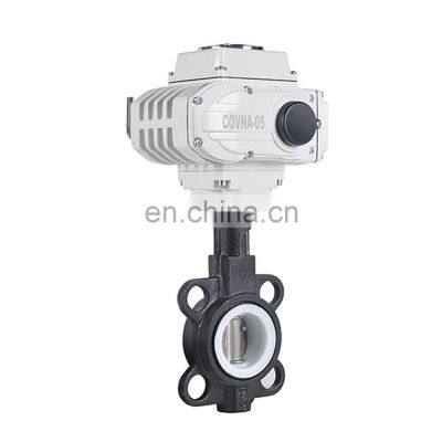 DN150 PN16 6 inch 12 Volt PTFE Lined Wafer Type Type Electric Actuator Motorized Electric Water Flow Control butterfly Valve