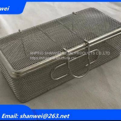 Instrument Tray and Mesh Perforated Baskets Sterilization Tray with Lid SS