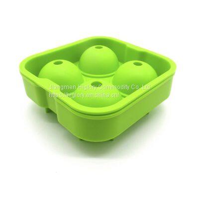 2022 Amazon Hot Selling Ball Shape Household Silicone Freezer Trays silicone ice cube mold Seals In Freshness With Lid