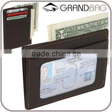 genuine leather rfid blocking pocket wallet men short wallet with ID window