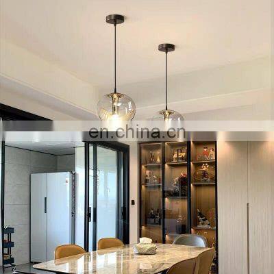 Hot Sale Single Ball Glass Chandelier Decor Design LED Pendant Light For Dining Room Living Room Bedroom Led Hanging Lamp photo-3