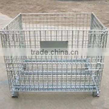 high quality folding metal/steel wire storage cage with wheels