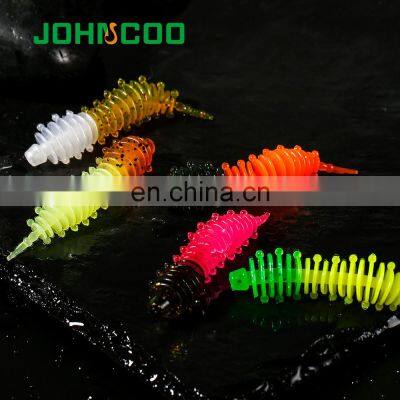 JOHNCOO Bulk 50mm 1.27g Single Tail Soft Worm Artificial Worm Grub Lure photo-2
