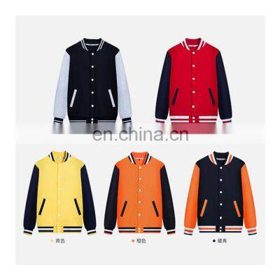 Baseball lettermen varsity jacket for men with leather sleeve custom embroidery patched logo