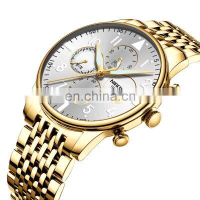 Free shipping NIBOSI Men's Watches Military Luxury Brand Watch Mens Quartz Stainless Clock Fashion Chronograph Dress Watch