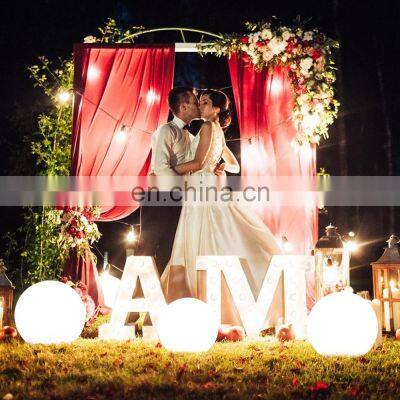 decoration outside event wedding party decoration plastic outdoor solar garden patio led ball stone light led holiday light