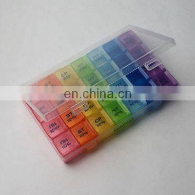 Transparent 28 Compartments Plastic Pill Box