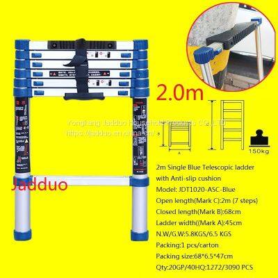 Single Blue Telescopic Ladder With Anti-slip Cushion photo-3