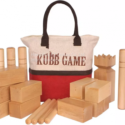 Outdoor Wooden Game Kubb Viking Game Set Skittles photo-2