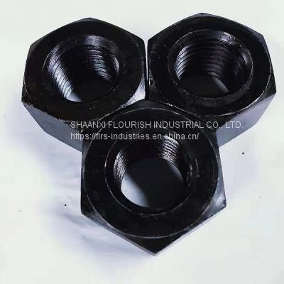 Carbon Steel Hexagon Lock Nut Black Oxide Plating / M3 M8 M12 Hex Nut