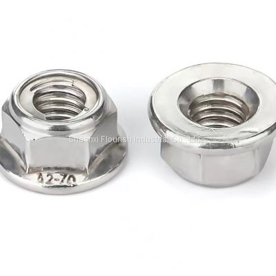 Steel Sheet Hex Flange Lock Nut With Metal Insert Grade 8