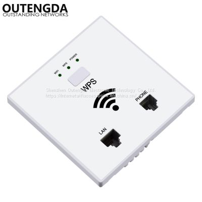 MP938 300Mbps in Wall AP Wireless Router Access Point with RJ45 RJ11 WPS WISP WIFI Repeater