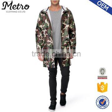 Custom Hood Long Digital Camo Rain Jackets For Men                        
                                                Quality Choice