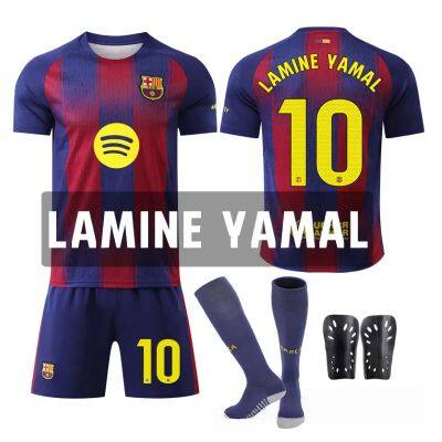 2526 Barcelona home jersey European 10# Yamal 10# Messi 11# Neymar football suit set for children