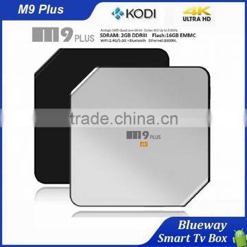 Quad Core Amlogic S905 2G/ 16G Fast Running Android TV Box M9 Plus Set Top Box