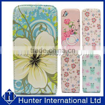 Printed Flower Pattern Flip Case For Iphone5C