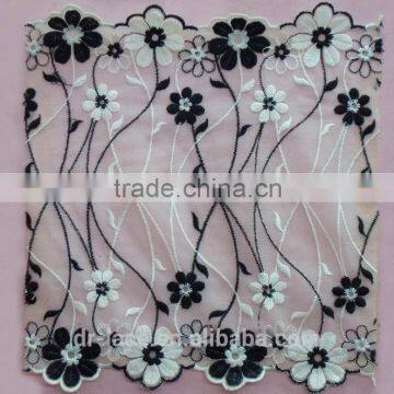 black and white flower wiss voile embroidery african organza lace