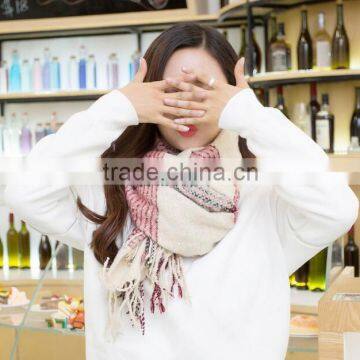 New Warm Winter Mohair Tassel Plaid Fashion Ladies Neck Scarf photo-6